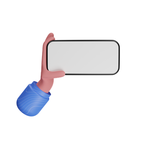 Hand Gesture Holding Phone 3D Illustration