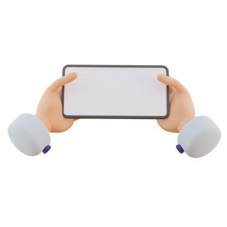 Hand Gesture Holding Phone Landcape  3D Icon