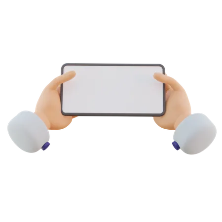 電話を持つ手のジェスチャー 風景  3D Icon