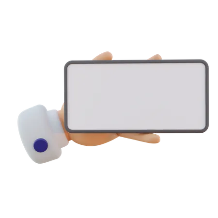 Hand Gesture Holding Phone Landcape  3D Icon