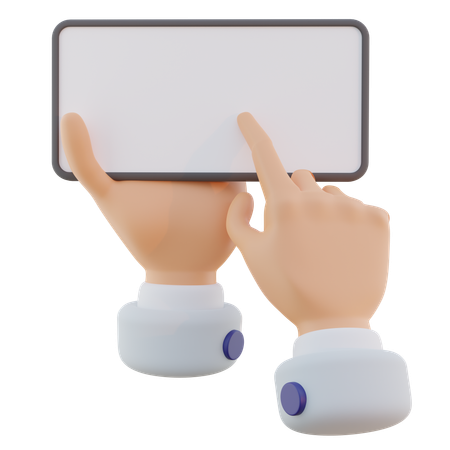 Hand Gesture Holding Phone Touch  3D Icon