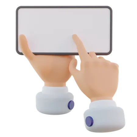 Hand Gesture Holding Phone Touch  3D Icon