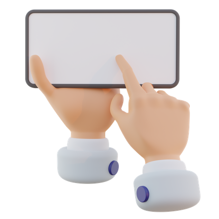 Hand Gesture Holding Phone Touch  3D Icon