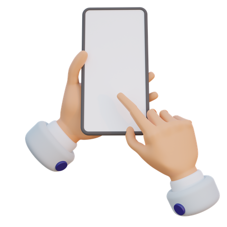 Hand Gesture Holding Phone Vertical  3D Icon