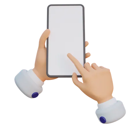 Hand Gesture Holding Phone Vertical  3D Icon