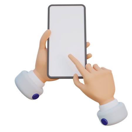Hand Gesture Holding Phone Vertical  3D Icon