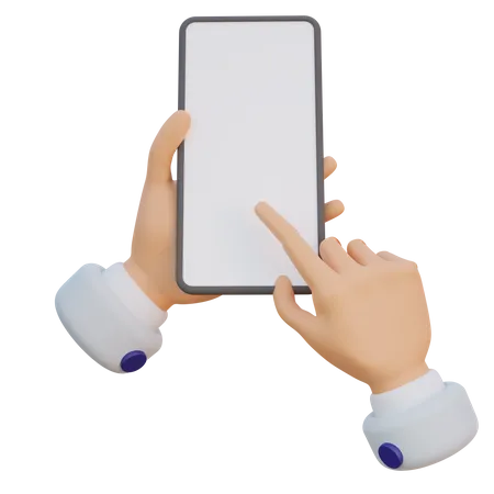 携帯電話を垂直に持つ手のジェスチャー  3D Icon