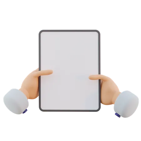 Hand Gesture Holding Tablet  3D Icon