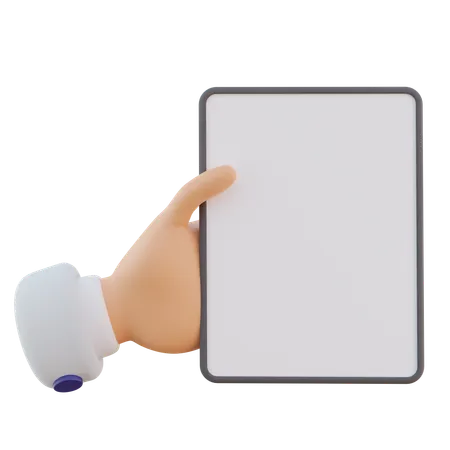 Hand Gesture Holding Tablet  3D Icon