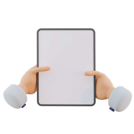 Hand Gesture Holding Tablet  3D Icon