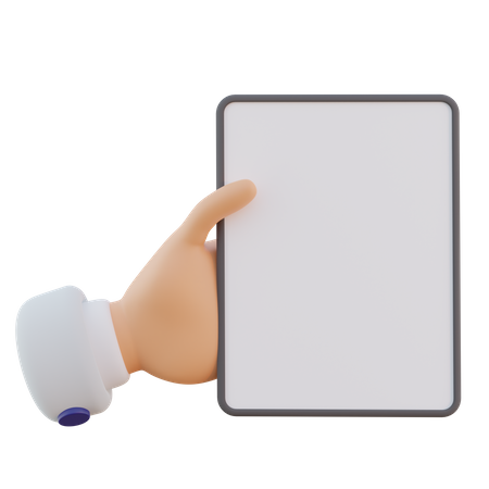 Hand Gesture Holding Tablet  3D Icon