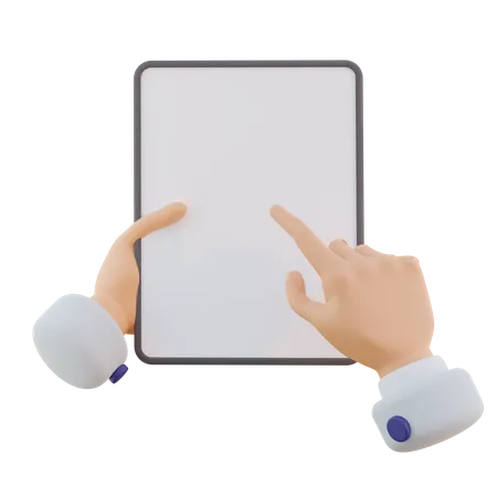 Hand Gesture Holding Touch Tablet  3D Icon