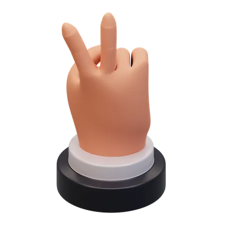 Hand Gesture Numb 2  3D Icon