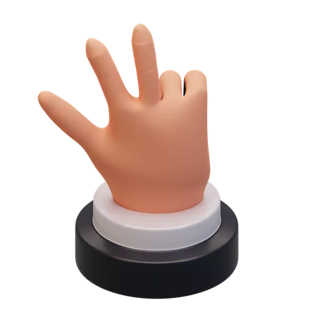 Hand Gesture Numb 3  3D Icon