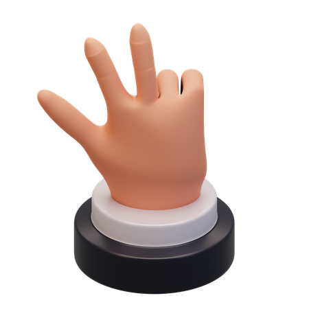 Hand Gesture Numb 3  3D Icon