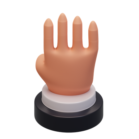 Hand Gesture Numb 4  3D Icon