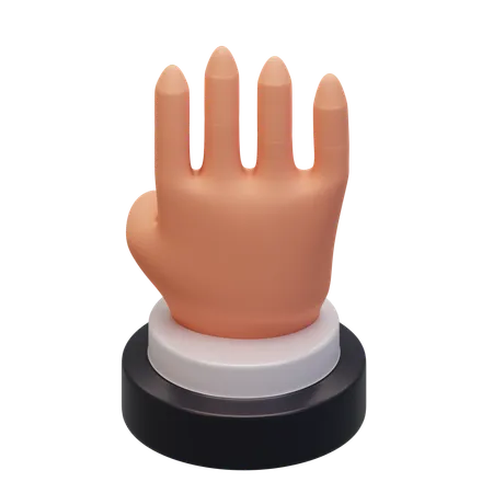 Hand Gesture Numb 4  3D Icon