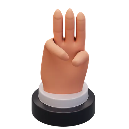 Hand Gesture Numb 6  3D Icon