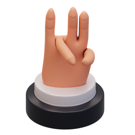 Hand Gesture Numb 7  3D Icon