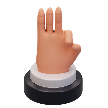 Hand Gesture Numb 9  3D Icon