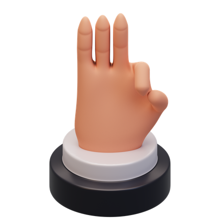 Hand Gesture Numb 9  3D Icon