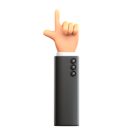 Hand Gesture Pointing Up  3D Icon