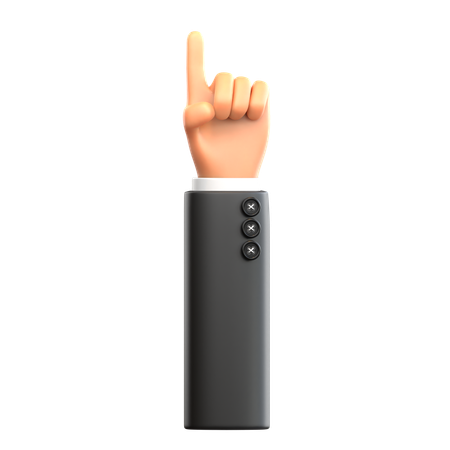 Hand Gesture Pointing Up  3D Icon
