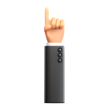 Hand Gesture Pointing Up  3D Icon