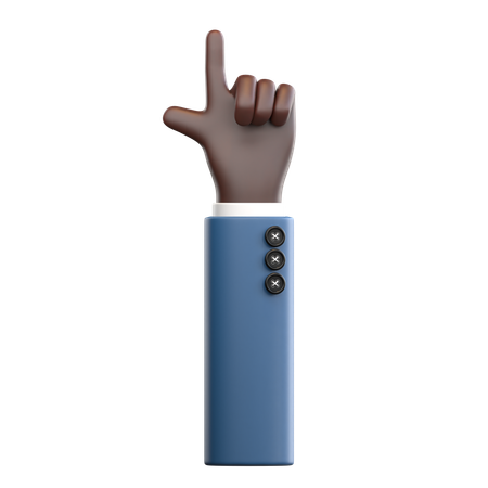 Hand Gesture Pointing Up  3D Icon