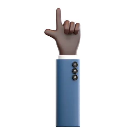 Hand Gesture Pointing Up  3D Icon