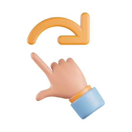 Hand Gesture Rotate To The Right 3D Icon