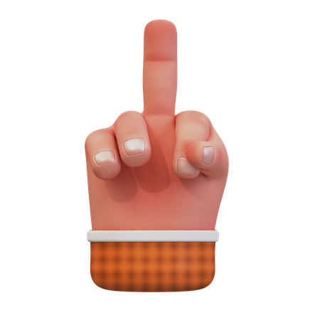 Hand gesture showing middle finger  3D Icon