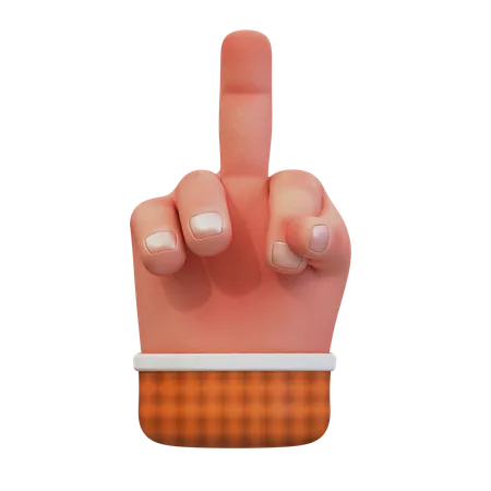 Hand gesture showing middle finger  3D Icon