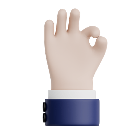 Hand Gesture Signifying Approval Or Satisfaction  3D Icon