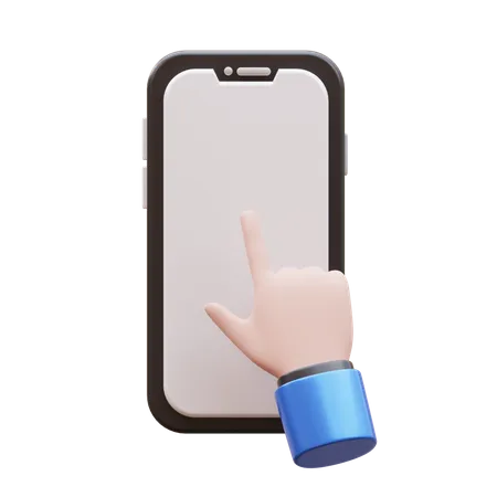 Hand Gesture Tap Mobile  3D Icon