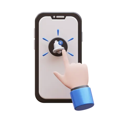 Hand Gesture Tap Notification Button  3D Icon