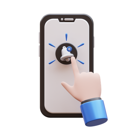 Hand Gesture Tap Notification Button  3D Icon