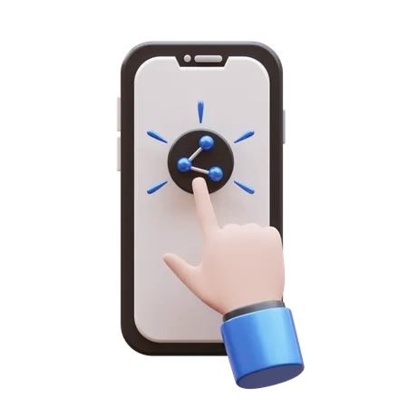 Hand Gesture Tap Share Button  3D Icon