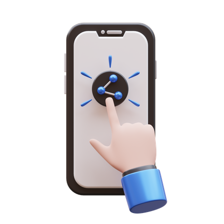 Hand Gesture Tap Share Button  3D Icon