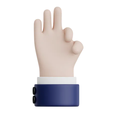 Hand Gesture Thee Sign  3D Icon