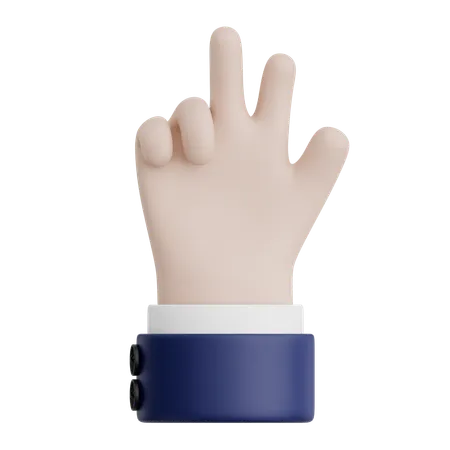 Hand Gesture Thee Sign  3D Icon