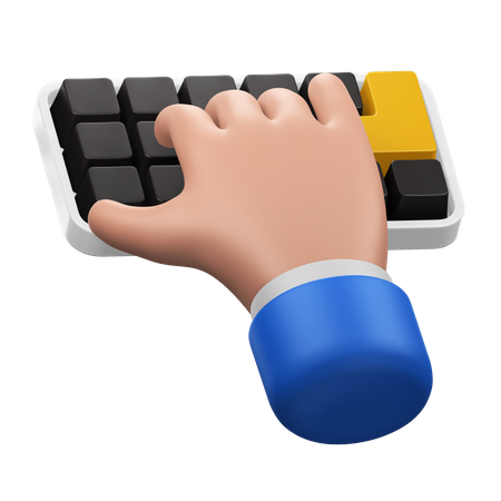 Hand Gesture Typing on Keyboard  3D Icon