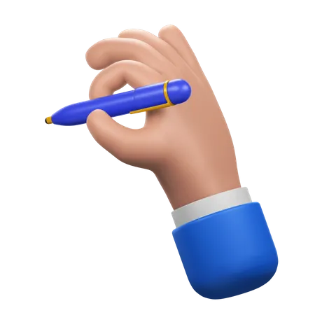 Hand Gesture with Ballpoint Pen  3D Icon