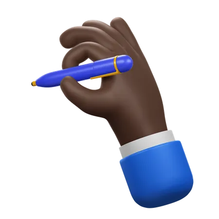 Hand Gesture with Ballpoint Pen  3D Icon