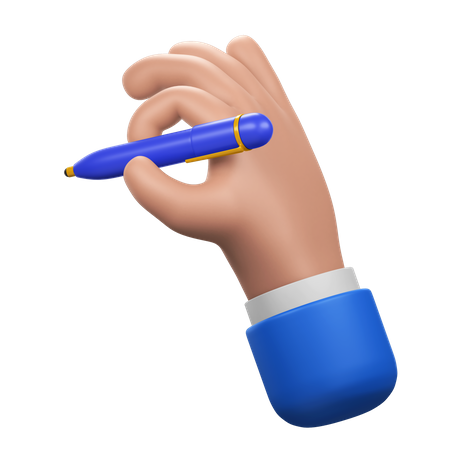 Hand Gesture with Ballpoint Pen  3D Icon