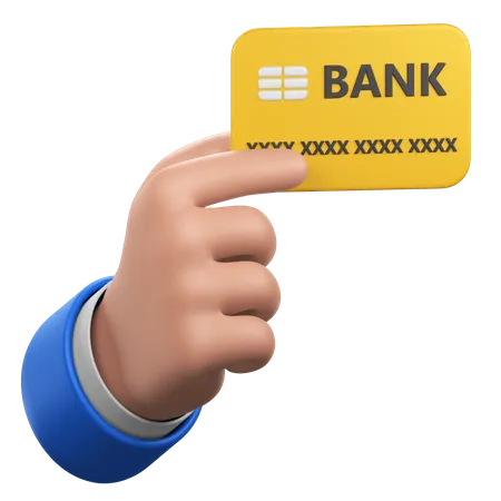 Hand Gesture with Bank Card  3D Icon