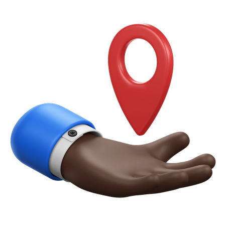 Hand Gesture with Location Pin  3D Icon