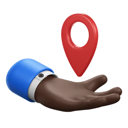 Hand Gesture with Location Pin  3D Icon