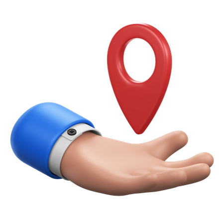 Hand Gesture with Location Pin  3D Icon