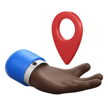 Hand Gesture with Location Pin  3D Icon